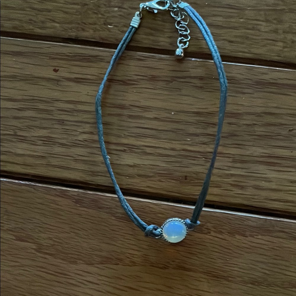 Mood Charm with gray cord Bracelet